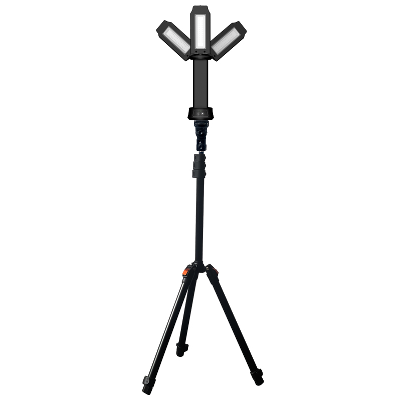 6000mAh Li-battery Bidirectional Charging Magnets 2.1M Tripod Work Light with Single Light Control