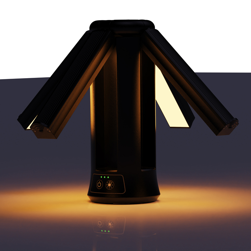 Bidirectional Rechargeable Lithium Battery LED 4-leaf Tripod Work Lights with 10M Remote Control
