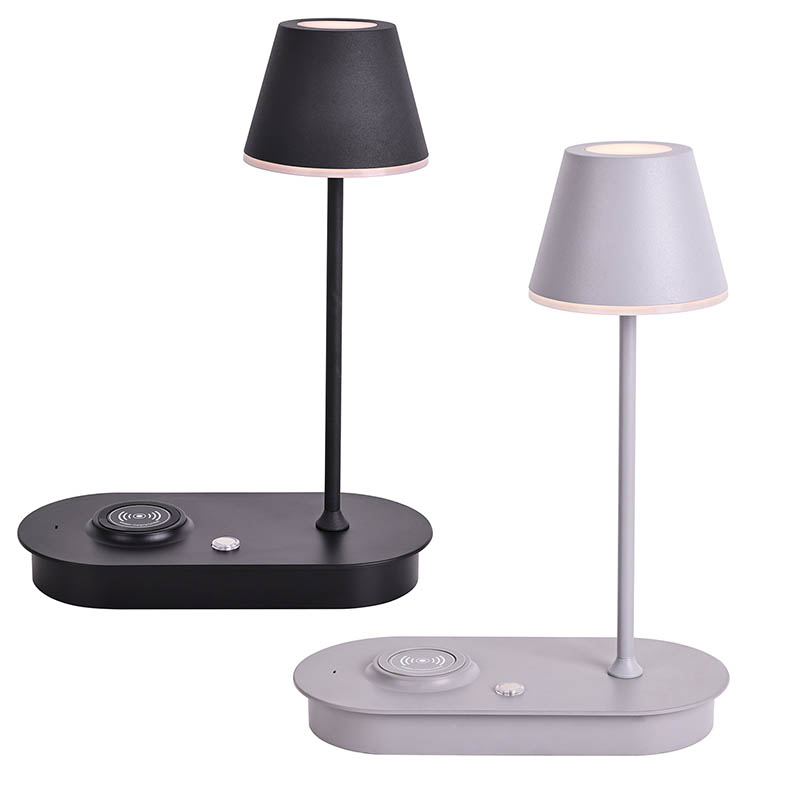 mushroom shade desk lamp with wireless charger