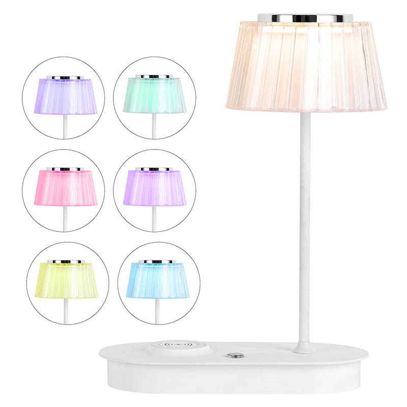 transparent shade desk lamp with wireless charger
