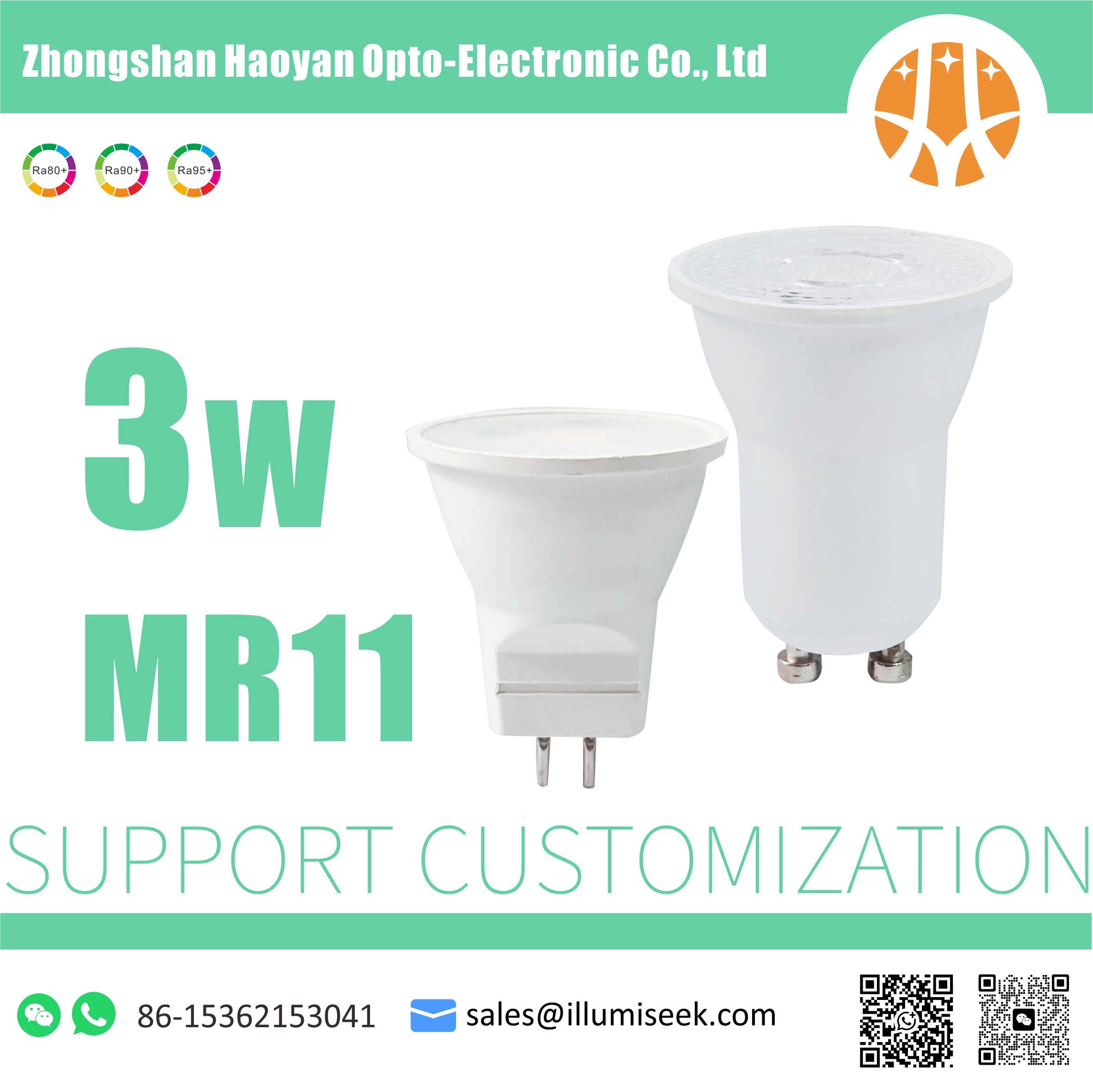 3W MR11 LED Bulbs MINI GU10