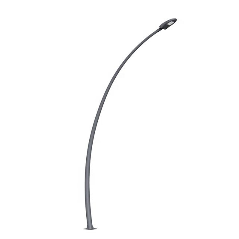 DDK Steel Galvanized 6m-12m Self Bending Road Pole Street Light with 160km h Wind Resistance